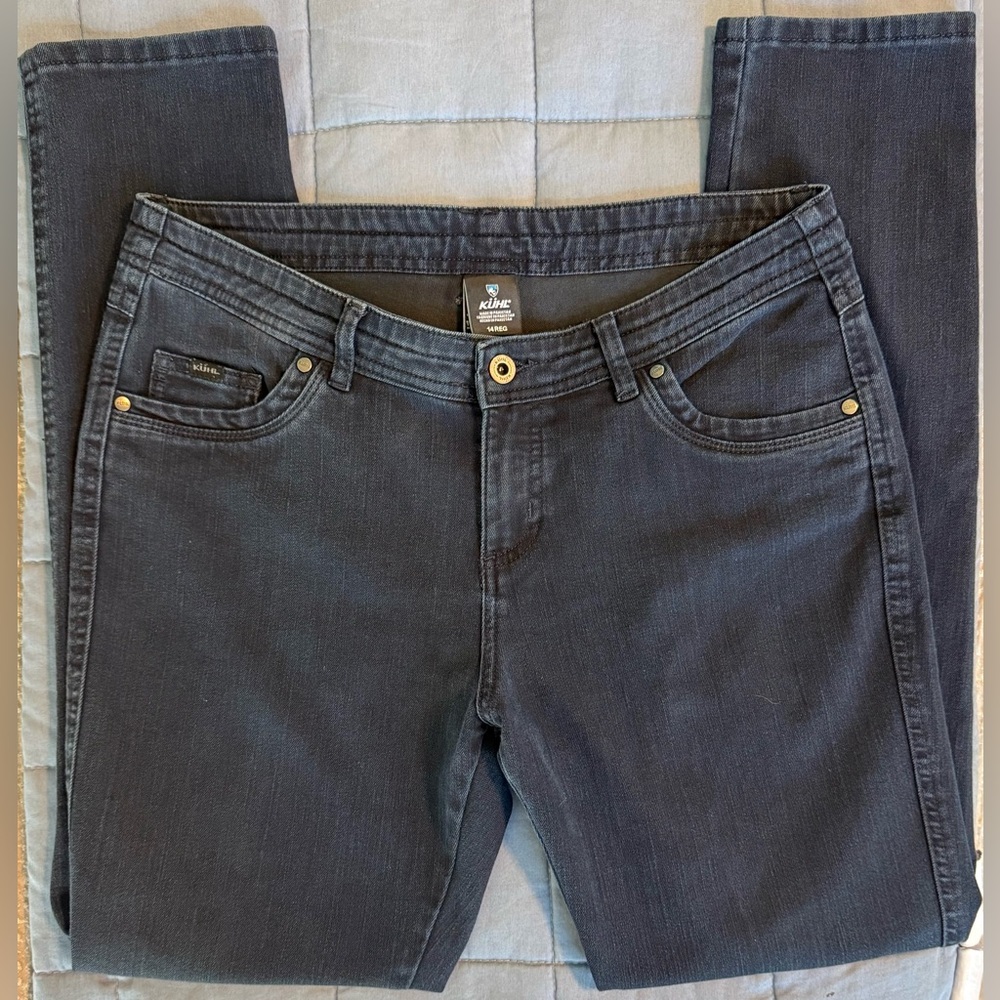 KÜHL Dark Wash Indigo Dye Jeans Women’s 14 Reg Stretch Straight Outdoor Denim